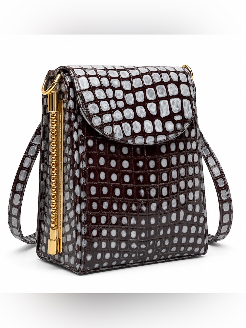 New Style Bag, Made In Italy, Brown & Gray Shoulder Bag